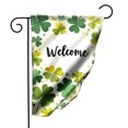 thumbnail image 1 of Welcome Garden Flag 12.5x18 Inch Double Sided Polyester Outdoor Decorative Yard Flag with Green Yellow Clovers Design for Spring Summer Patio Lawn Garden Decor#28661, 1 of 6