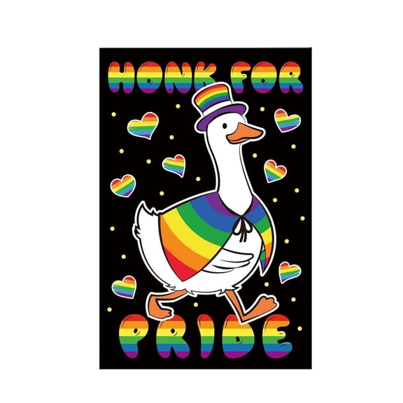 Welcome Garden Flag, Double Sided Printing Farmhouse Outdoor Lawn Decor Yard Flag Gifts, Funny Goose Rainbow Flag for Pride Month, Ally Flags, LGBTQ Gifts