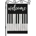 thumbnail image 1 of Welcome Garden Flag Small Vertical Double Sided 12.5 x 18 Inch Music Piano Musical Lover Burlap Yard Outdoor Decor, 1 of 6