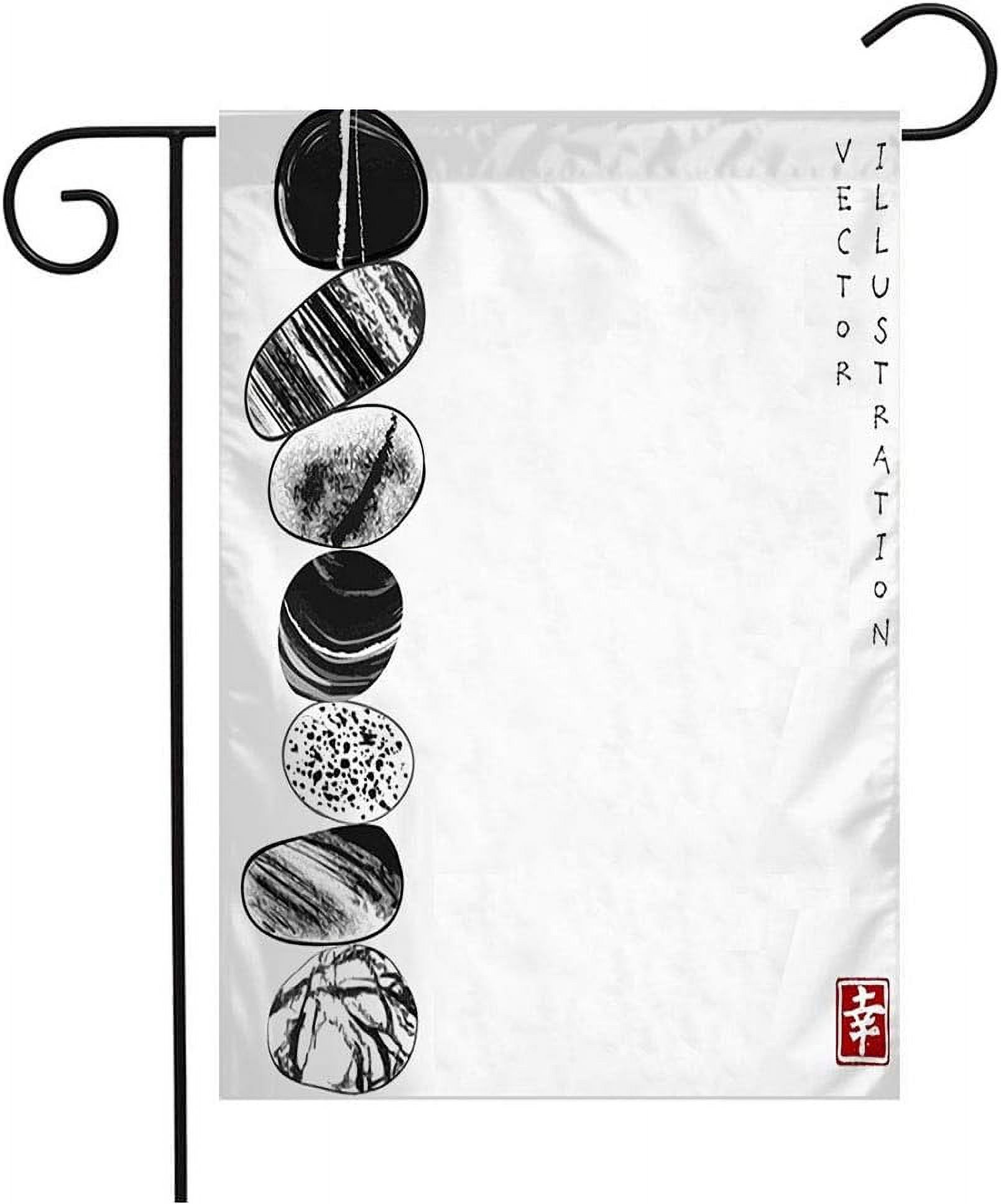 Welcome Garden Flag Spa Pebble Zen Rock Set Sandstone Stones Relax ...