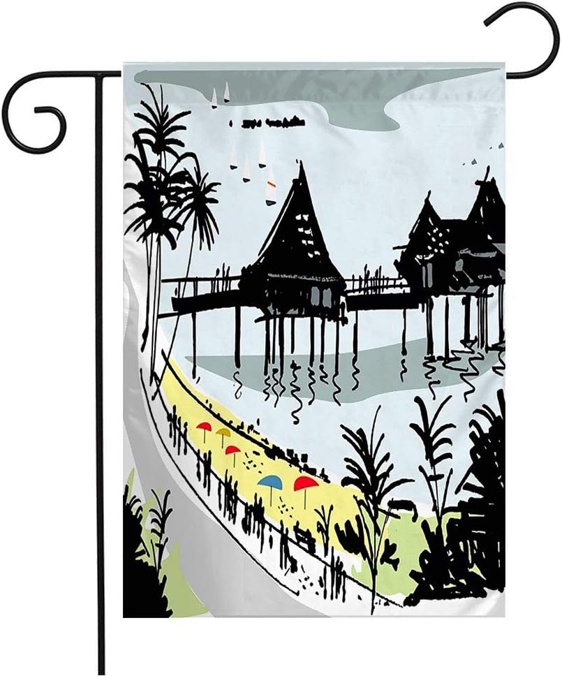 Garden Flag Vertical Coast ANSE Vata Beach Road Restaurants