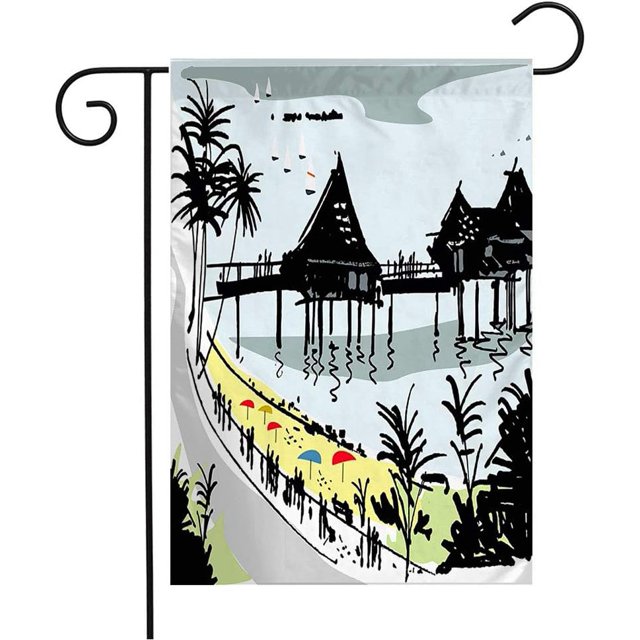 Garden Flag Vertical Coast ANSE Vata Beach Road Restaurants