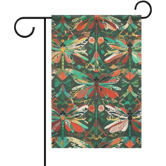 Welcome Garden Flag for Outside with Dragonfly Design, Double Sided, 12 x 18 Inch Seasonal Yard Flag for Spring, Summer and Holiday Decor