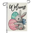 thumbnail image 1 of Welcome Garden Flags for Easter Outside, Watercolor Rabbit with Eggs Flowers Yard Decoration, Small Seasonal Spring Outdoor Decor for Farmhouse Holiday,12.5x18 Double Sided, 1 of 6