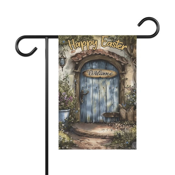 Welcome Gate Vintage Easter Flag, Loves Bunny Easter Flag ID-0220-DE2D