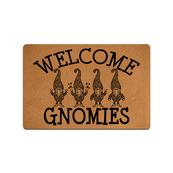Welcome Gnomies Gnome Doormat Funny Welcome Doormat Home and Office Decorative Indoor/Outdoor/Kitchen Mat Non-Slip Rubber 23.6"(L) by 15.7"(W)