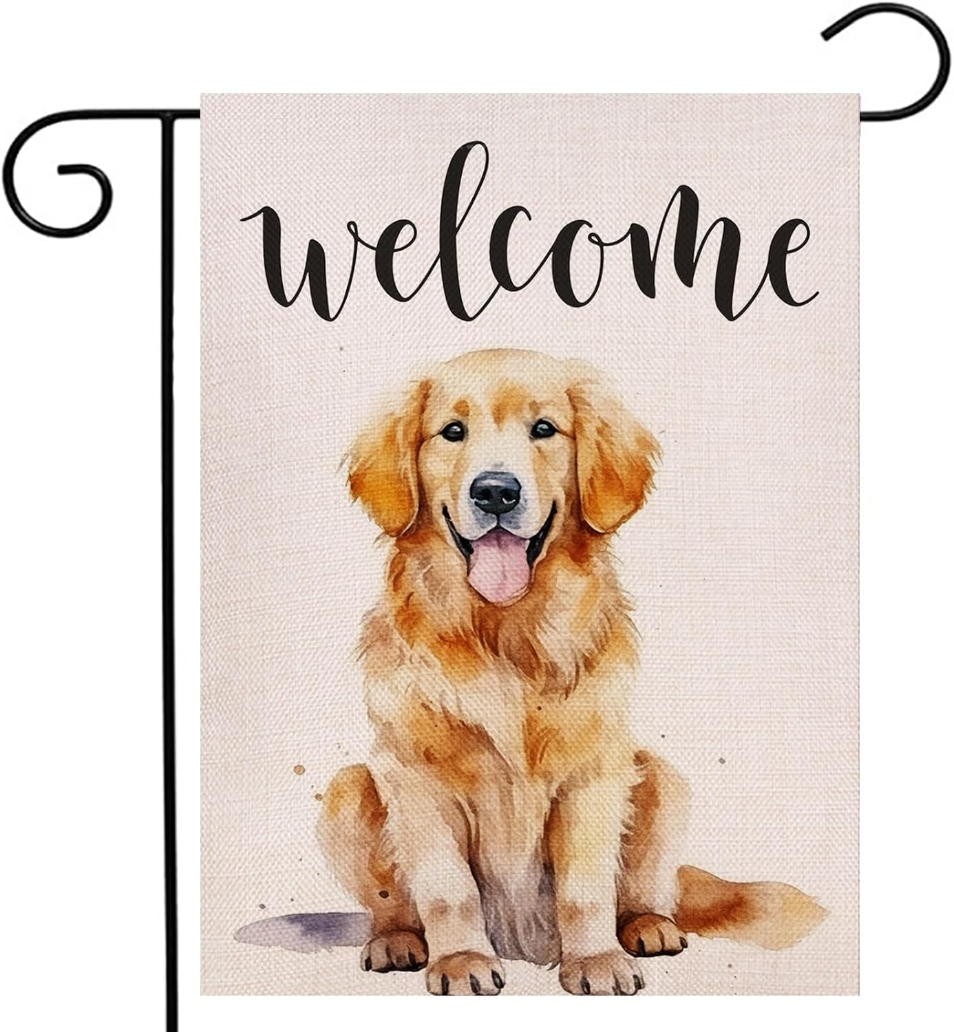 Gartenflagge Golden Retriever Mit Blumen – 30,5 X 45,7 Cm, Doppelseitig, Wetterfest
