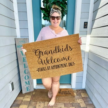 Welcome Grandchildren Floor Mat-Fugrandkids Welcome (Others Tolerated) Doormat Rug Custom Door Matfront Door Outdoor Entrance Porch Mat with Slip Polyester Floor Mat