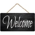Welcome Greeting Wooden Hanging Sign - 12 x 8 Inch Door Decor for ...