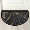 thumbnail image 1 of Welcome Half Round Door Mat Black Gold Marble Pattern Marble Washable Home Kitchen Art Restaurant Office Floor Mats Non Slip and Durable Doormats Decor 18x30 Inch, 1 of 6