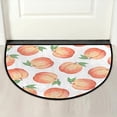 thumbnail image 1 of Welcome Half Round Door Mat Hand Drawn Peach Washable Home Kitchen Art Restaurant Office Floor Mats Non Slip and Durable Doormats Decor 18x30 Inch, 1 of 6