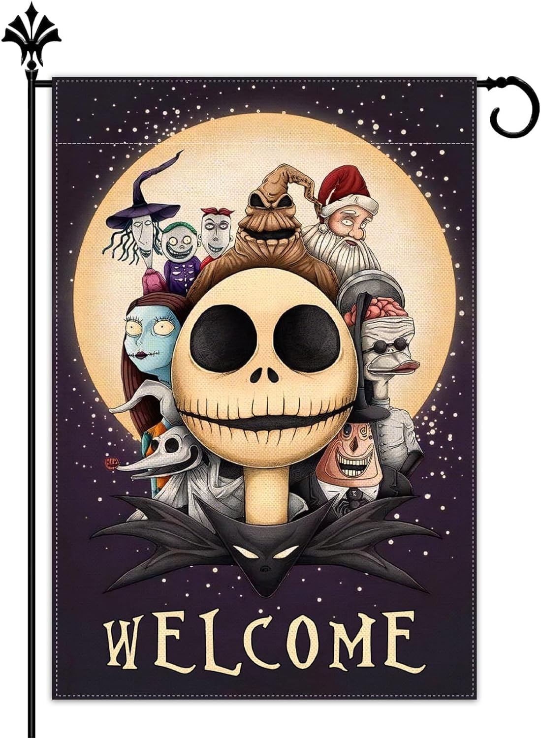 Welcome Halloween Garden Flag Nightmare Before Christmas Decor Jack and ...