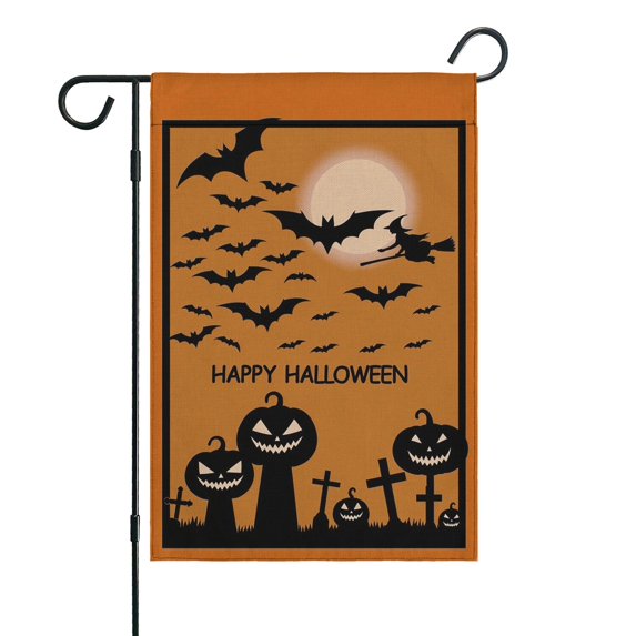 Welcome Halloween Ghost Spooky House Flag Large 28X40 Inch Big Vertical Double Sided Outside Yard Outdoor Outside Holiday Decoration