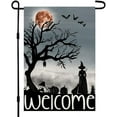 thumbnail image 1 of Welcome Halloween House Flag 28x40 Inch Double Sided Burlap Large Witch Pumpkin Flag Outside Porch Decor Halloween Yard Decoration DF110-28, 1 of 6