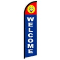 thumbnail image 1 of Welcome (Happy Face) Windless Banner Flag, 1 of 1