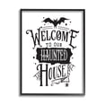 thumbnail image 1 of Welcome Haunted House Halloween Bat Spider Webs Inspirational Graphic Art Framed Art Print Wall Art, 1 of 5
