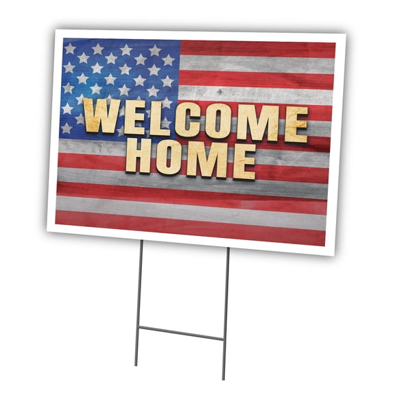 Welcome Home 18" X 24" Yard Sign & Stake | Advertise Your Business | Stake Included Image On Front Only | Made in The USA