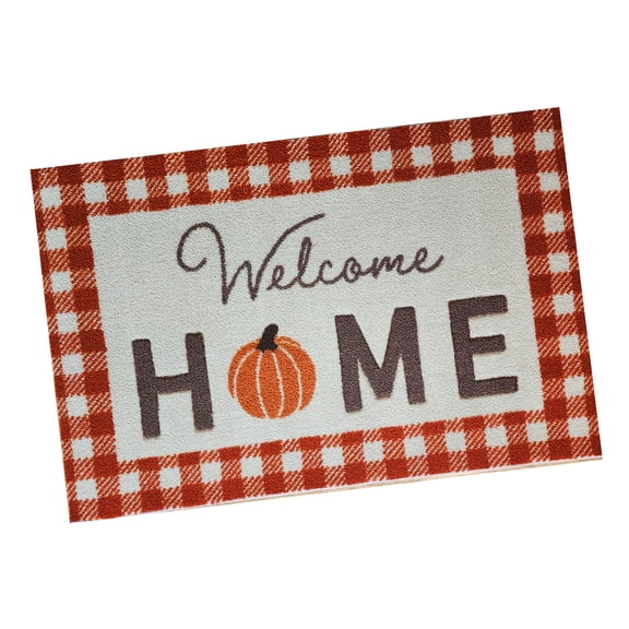 Welcome Home Accent Rug Fall Pumpkin Non-Skid Dot Backing Multi-Color Celebrate Together