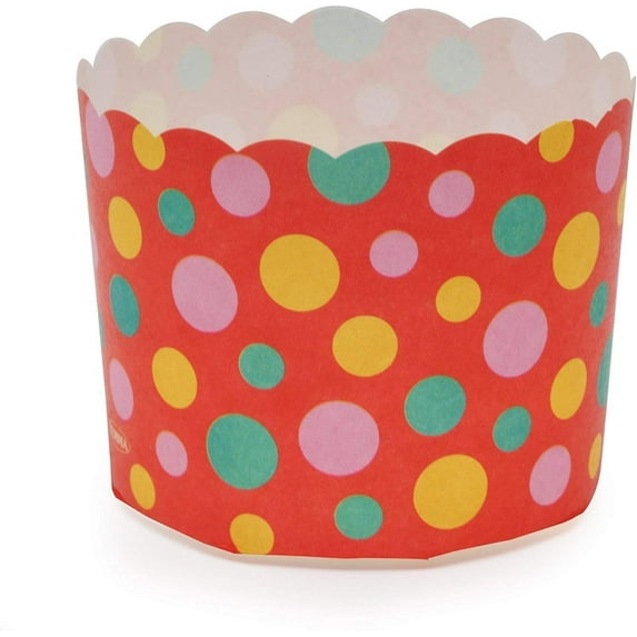 Welcome Home Brands MS8801 Red Dot Paper Baking Cup 5.1-Ounce Volume, 2.3 Inch Diameter x 2 Inch High - Pack of 100