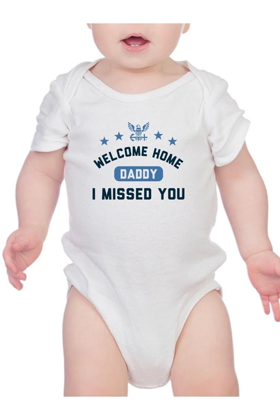 Welcome Home Daddy. Bodysuit Infant -Navy Designs, Newborn