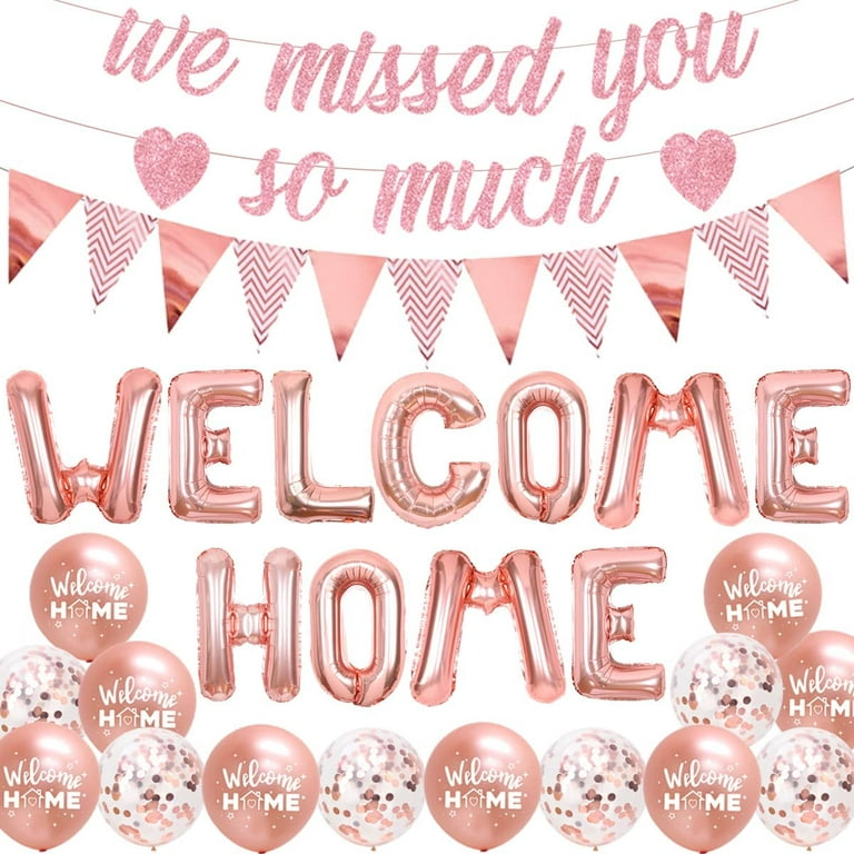 Welcome Home Banner Black Glitter Welcome Home Decorations for Welcome Home  Party Decorations, Welcome Home Sign