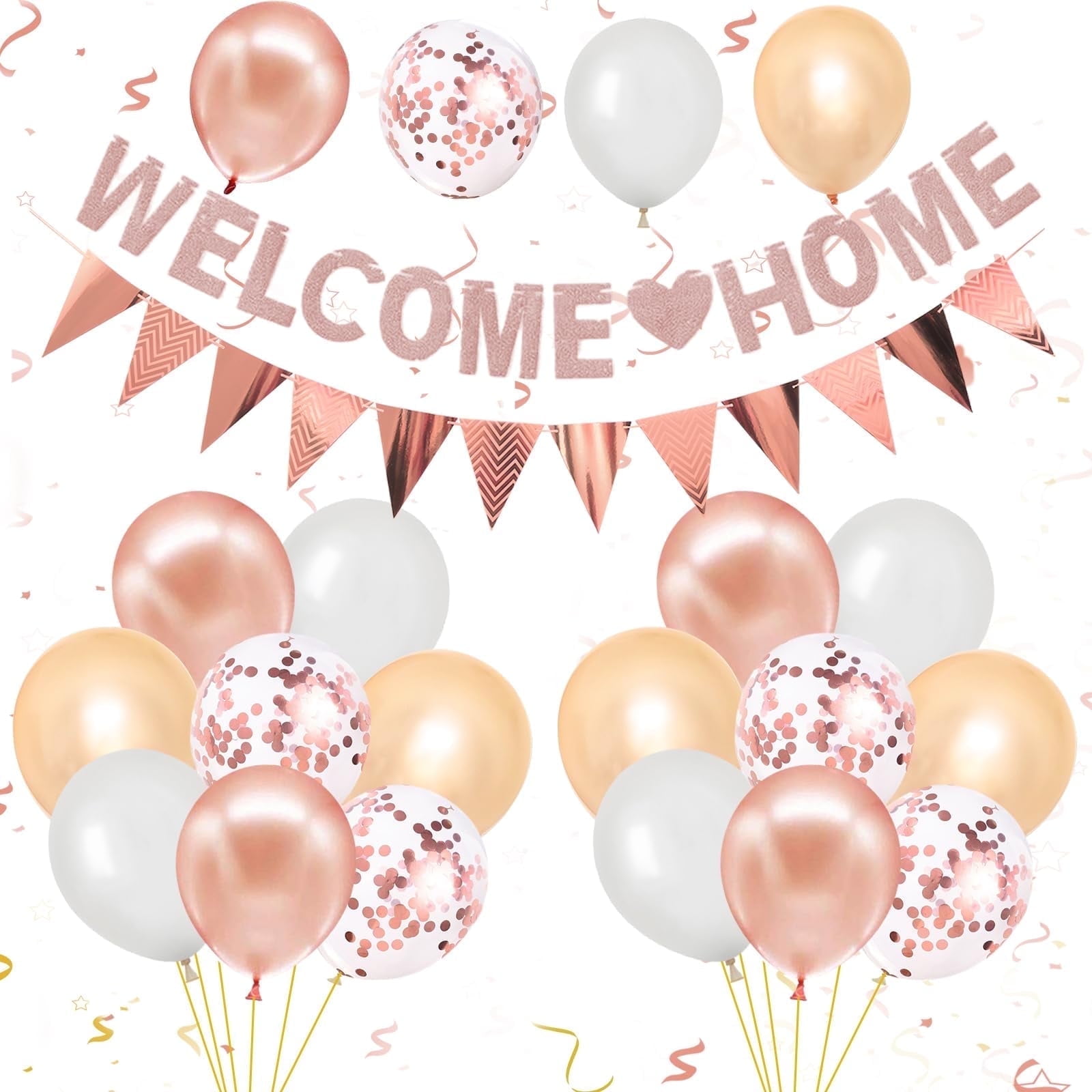 Welcome Home Deko Set - Ballon Girlande & Banner Für Willkommens-Partys