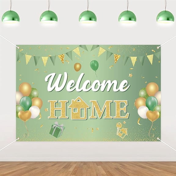 Welcome Home Decorations Welcome Home Backdrop Banner Sage Green 4.92 x 3.28ft We Missed You So Much Decor Homecoming Family Returning House Warming Military Retirement Welcoming Back Baby