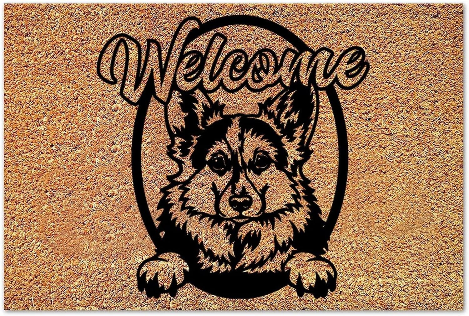 Home Door Mats for Outside Entry Custom Pet Dog Natural Coconut