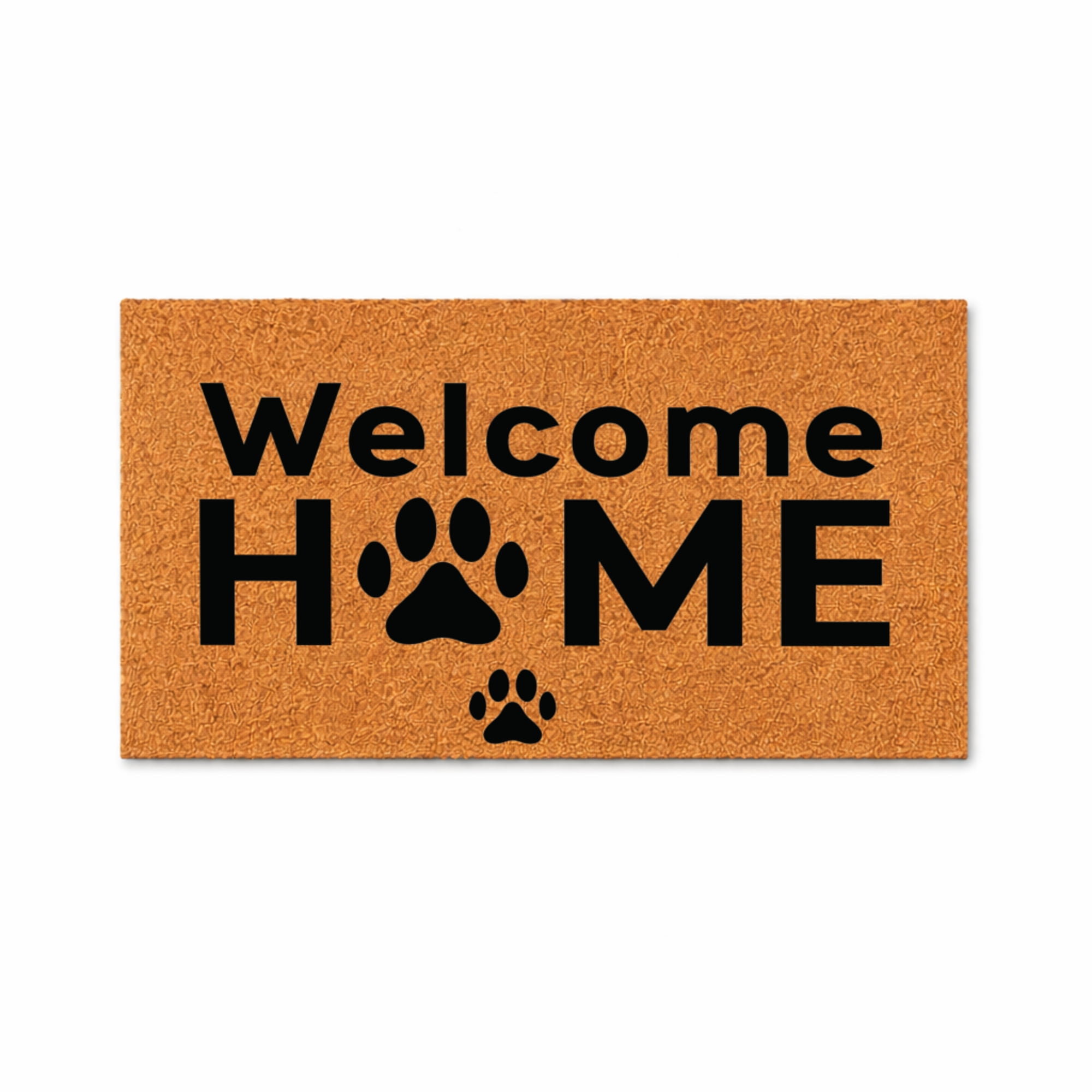 Welcome Home Paw Print Doormat, Pet Friendly Entryway Welcome Mat, Non Slip Outdoor Indoor Door Mat (24x36 inches) WoodByStu 5208