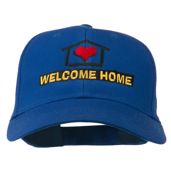 Welcome Home Embroidered Cotton Twill Cap - Royal OSFM