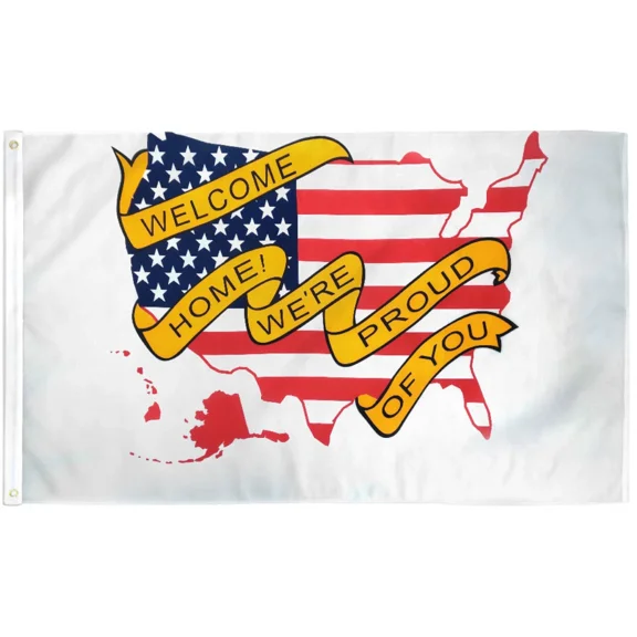 Welcome Home Flag 3X5Ft Military House Flag Support Our Troops Were Proud Of You