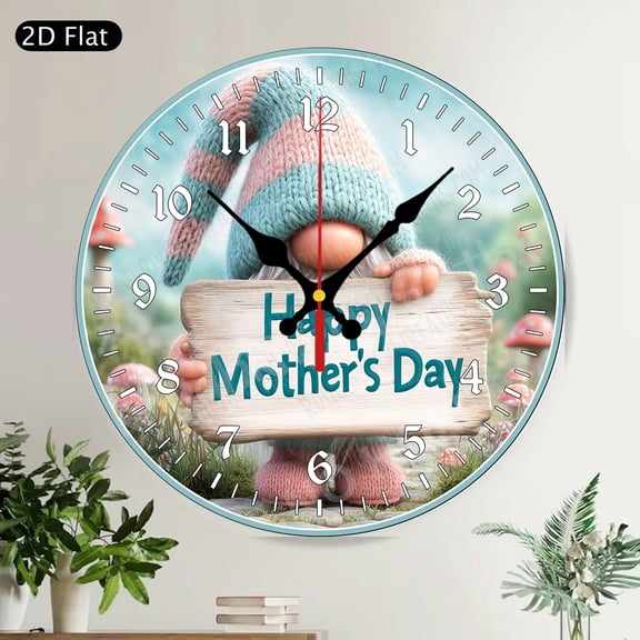 Welcome Home Floral Farmhouse Round Wall Clock Silent Autumn Decor