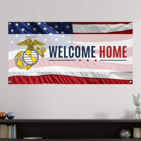 Welcome Home Marines Banner 2' x 4'