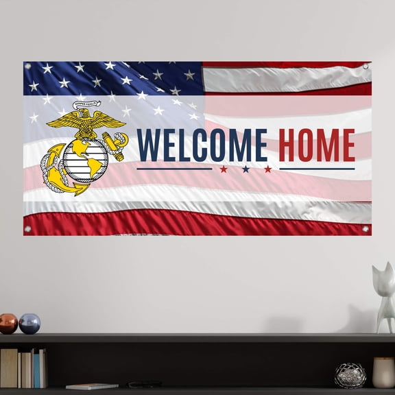 Welcome Home Marines Banner 2' x 4'