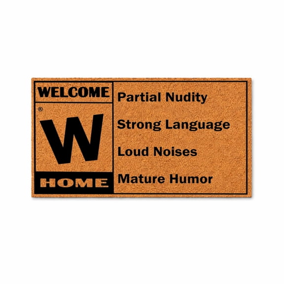 Welcome Home Mature Humor Doormat, Partial Nudity Strong Language Loud Noises Novelty Entryway Mat (18x30 inches) WoodByStu 5607