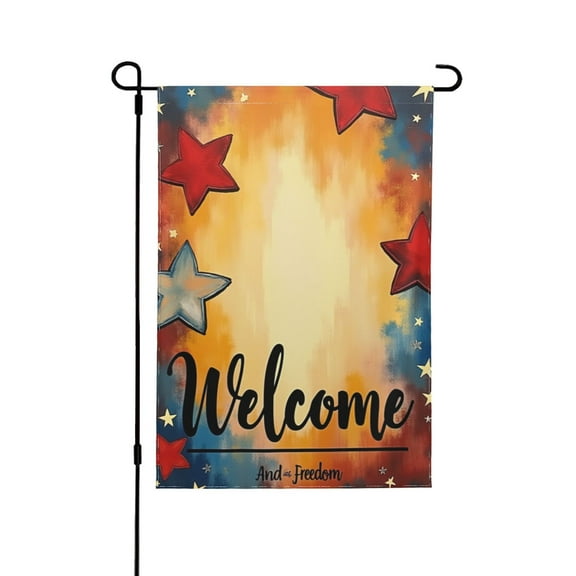 Welcome Home Patrioitc Stars Garden Flag 12x18 Inch Double Sided Outdoor Yard Flag American Flag Stars And Stripes Decor Summer House Banner Independence Day Decoration