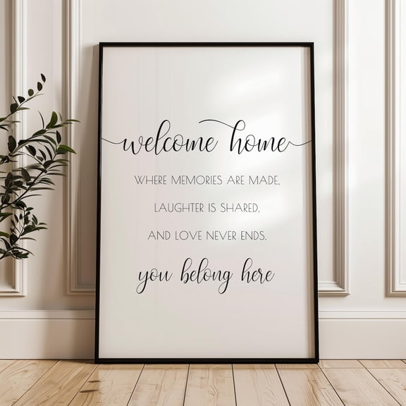 Welcome Home Typography Living Room Decoration Sign
