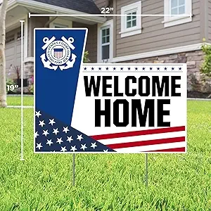Welcome Home U.S. Coast Gaurd Lawn SIgn (19" x 22") - Officially Licensed Product