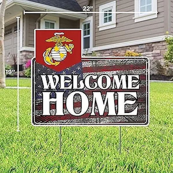 Welcome Home U.S. Marine Corps Lawn SIgn (19" x 22") - Officially Licensed Product