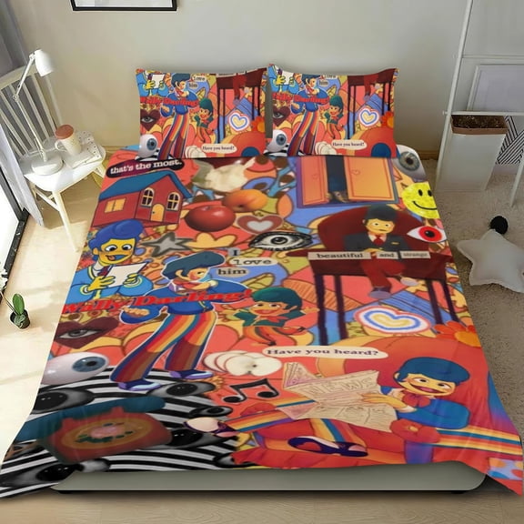 Welcome Home Wally Darling Themed Bed Sheet Set Three Piece Set 53x79 In ches Comfortable And Skin Friendly Unique Design Creating A Star Studded Night Home Decor Gifts For Family Friends fans