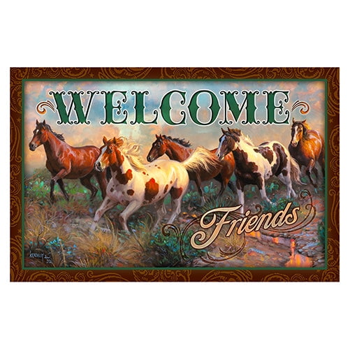 Welcome Horse Friends Novelty Sign | Indoor/Outdoor | Funny Home Décor for Garages, Living Rooms, Bedroom, Offices | SignMission personalized gift Wall Plaque Decoration