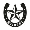 thumbnail image 1 of Welcome Horseshoe Texas Lone Star Metal Front Door Sign | Western Themed Laser Cut Solid Steel Decorative Home Accent Hanging Wall Sign | Rustic Farmhouse Indoor Outdoor Decor | Made in the USA, 1 of 6
