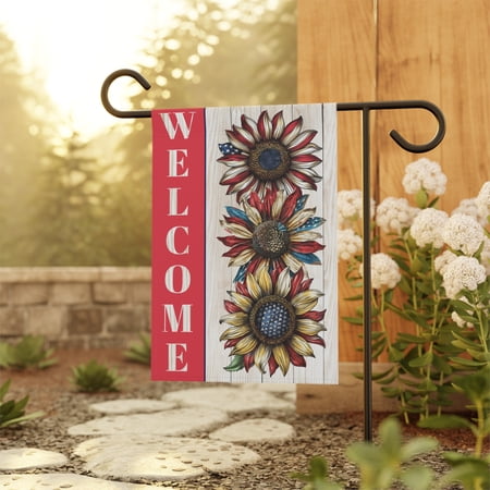 Welcome Independence Day Flag,4th July Sunflower American Flag ID-0419-POVO