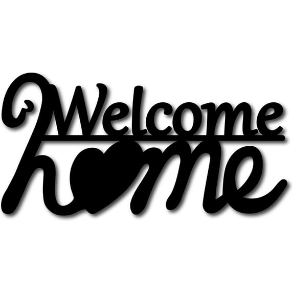 Welcome Laser Cut Wood Letter Sign Home Wall Decor Cutouts Unfinished Wooden Signs Wall Art Basswood Hanging Sculpture Decor for Painting Crafts DIY Home Gallery Office Black 11.8x5.9Inch