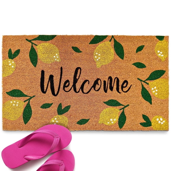 MAINEVENT Lemon Spring Doormat 30x17 Inch, Outdoor Welcome Mat for Outside