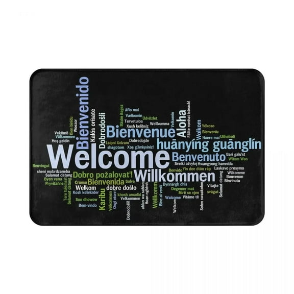 Welcome Letter Languages Doormat Bathroom Polyeste Carpet Entrance Home Living Room Anti-slip Floor Rug Door Mat Bath Mat
