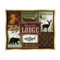 thumbnail image 1 of Welcome Lodge Plaid Wildlife Sign Animals & Insects Graphic Art Metallic Gold Framed Art Print Wall Art, 1 of 6