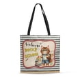 thumbnail image 1 of Welcome Maine Coon Back to School Vintage Retro All Over Print 3D Canvas Tote Bag Cat Lover Kitten Owner Gifts Reusable Handbag - 02012, 1 of 5