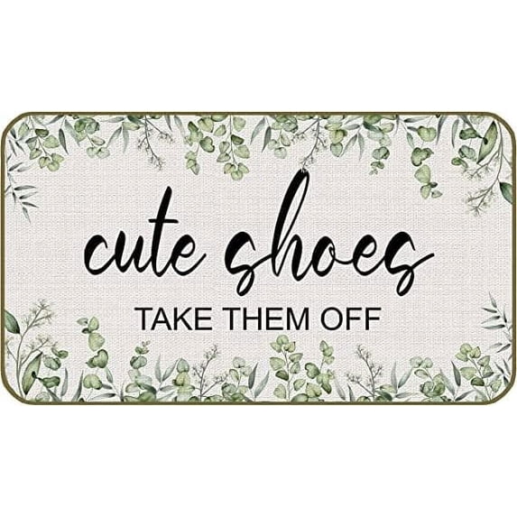 Welcome Mat Cute Shoes Take Them Off Funny 20 x 32 Inch Doormat Outdoor Entrance Front Porch Non Slip mat Durable Easy to Clean Entry Mat Kitchen Rugs Bath Rug Indoor Floor Mats