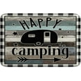 thumbnail image 1 of Welcome Mat Happy Buffalo Check Happy Camping Indoor Outdoor Doormat, Camper Front Door Mat 36 x 24 Inch for Room Entrance, Camper Door Mat for Front Door, RV Decor, Campers Trailer Mat, 1 of 5